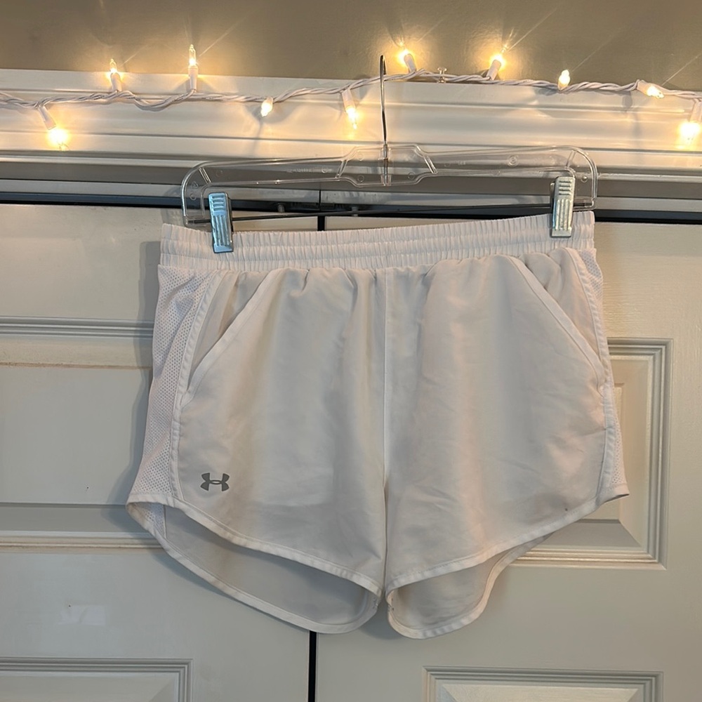Under Armour White Athletic Shorts with Pockets